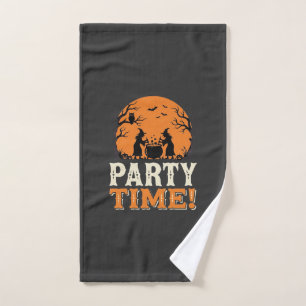 Halloween Party Time Witch Cauldron Design_1 Hand Towel