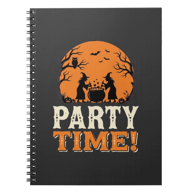 Halloween Party Time Witch Cauldron Design_1 Notebook (Front)