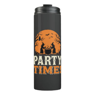 Halloween Party Time Witch Cauldron Design_1 Thermal Tumbler