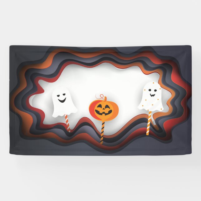 Halloween Party "Treat or Trick" Fun Cast Banner (Horizontal)