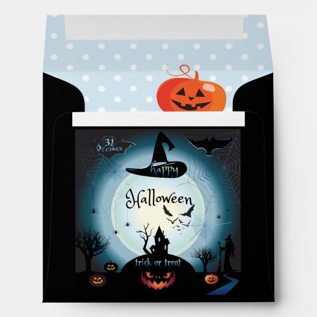 Halloween Party "Treat or Trick" Fun Cast Envelope (Back (Bottom))