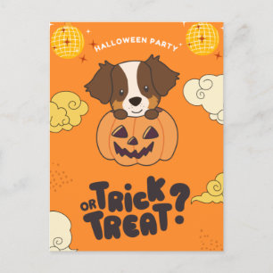 Halloween Party Trick Or Treat Australian Shepherd Holiday Postcard