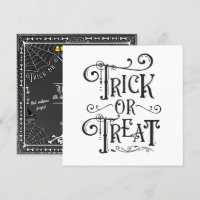 Halloween Party Trick or Treat Bones Black White