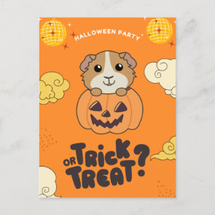 Halloween Party Trick Or Treat Guinea Pigs Holiday Postcard