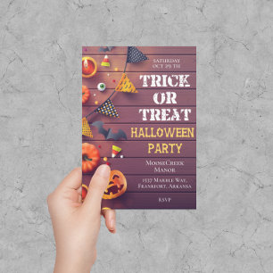 Halloween Party Trick or Treat Invitations 