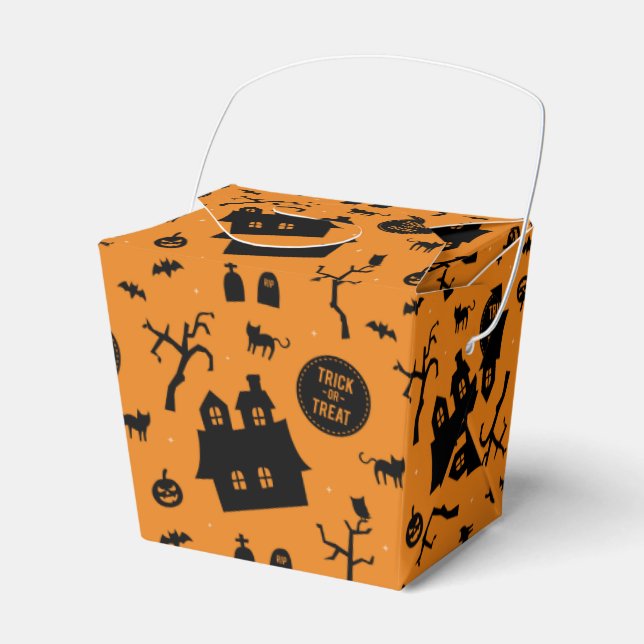 Halloween Party Trick or Treat Pattern Favour Box (Front Side)