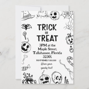 Halloween Party,Trick or Treat spooky Invitation