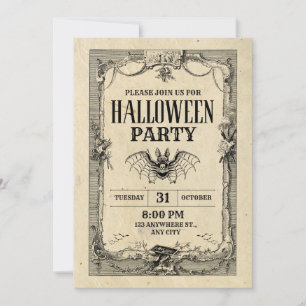 Halloween Party Vintage Gothic Invitation