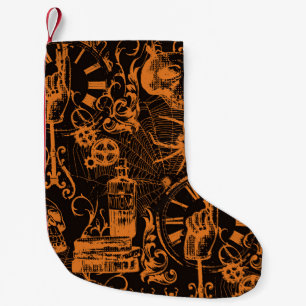 Halloween Party: Vintage Holiday Poster. Small Christmas Stocking
