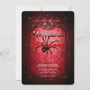 Halloween Party  Vintage Spider Web  Invitation