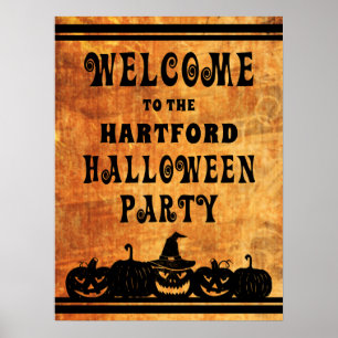 Halloween Party Welcome Personalised Poster