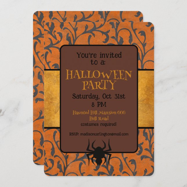 Halloween Party Whimsical Pattern  Invitation (Front/Back)