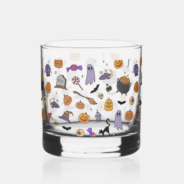 Halloween Party Whiskey Glass (Front)