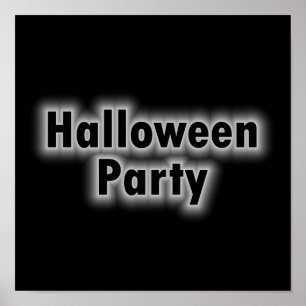 Halloween Party White Glow Poster