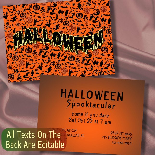 Halloween Party wicked spooktacular typography Invitation (Creator Uploaded)