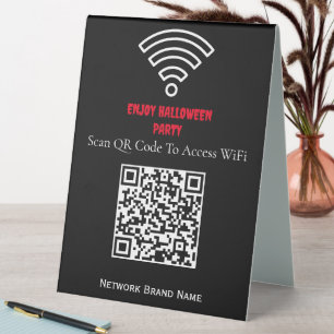 Halloween Party WiFi Access Table Tent Sign