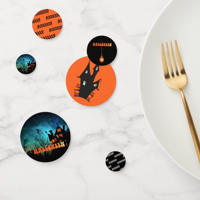 Halloween Party Witch Dark House Orange Confetti (Group)
