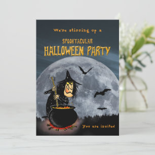 Halloween Party Witch Stirring it Up Invitation