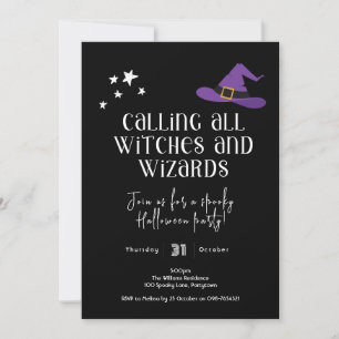 Halloween Party, witches and wizards  Invitation