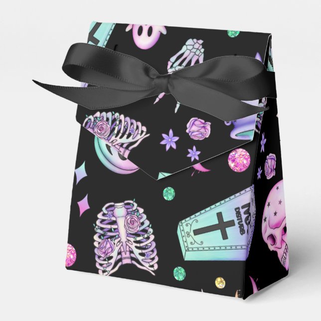 Halloween pastel gothic apothecary and graveyard favour box (Front Side)