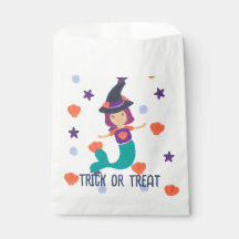 Halloween Pastel Mermaid Witch in Witch's Hat
