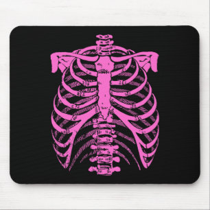 Halloween Pastel Pink Skeleton Rib Cage Mouse Mat