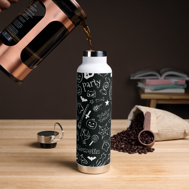 Halloween Pattern 1 Water Bottle (Coffee)