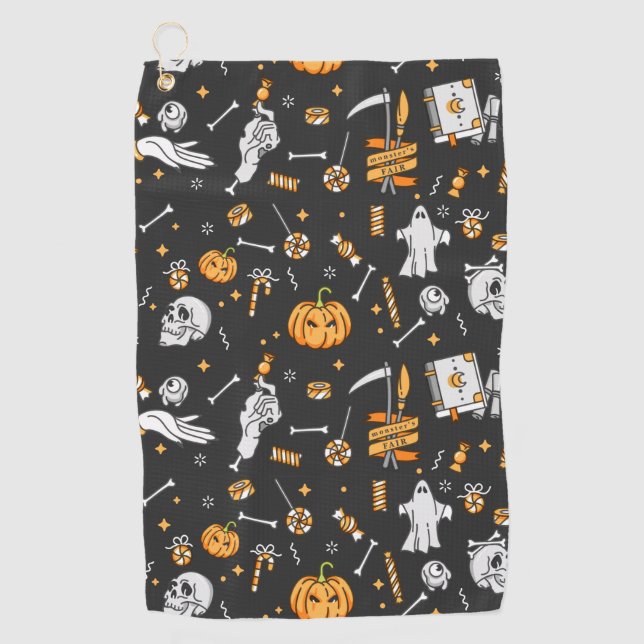 Halloween Pattern 2 Golf Towel (Front)