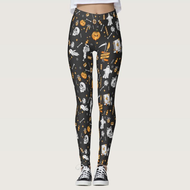 Halloween Pattern 2 Leggings (Front)