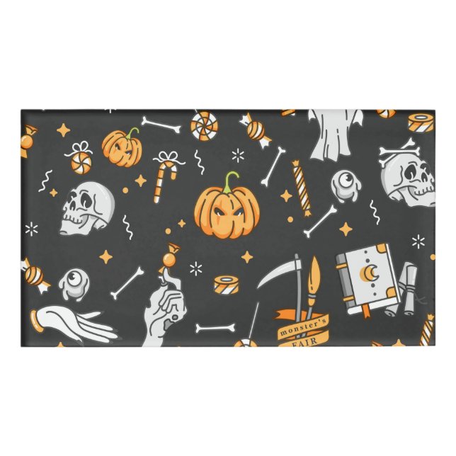 Halloween Pattern 2 Name Tag (Front)