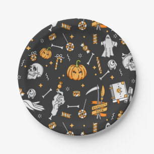 Halloween Pattern 2 Paper Plate