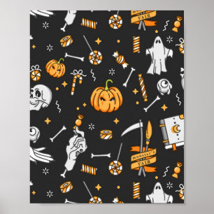 Halloween Pattern 2 Poster