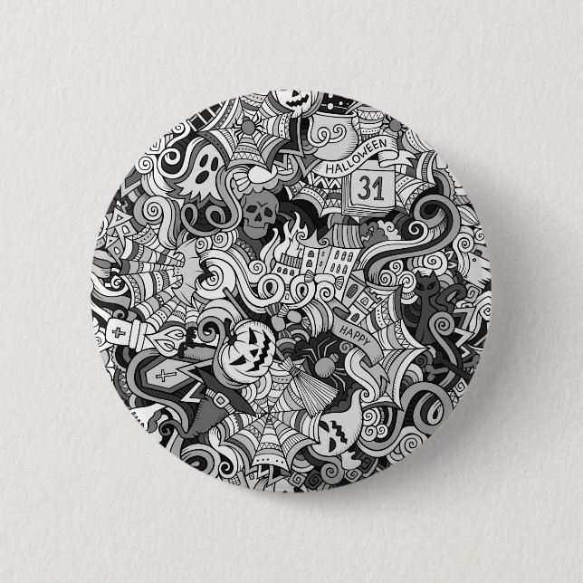 Halloween pattern 6 cm round badge (Front)