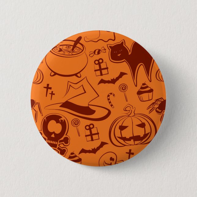 Halloween pattern 6 cm round badge (Front)
