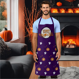 Halloween pattern and message apron