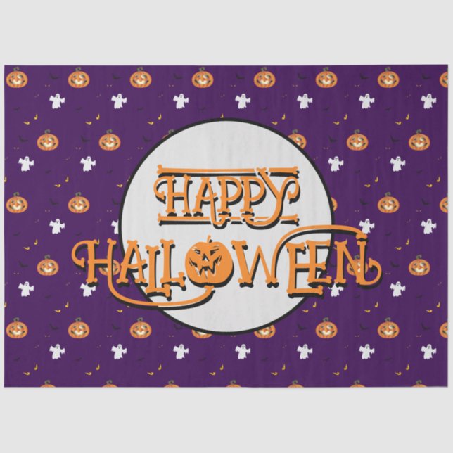Halloween pattern and message tissue paper (Front)
