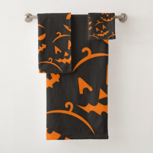 Halloween pattern bath towel set