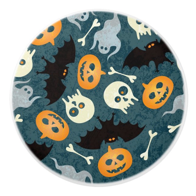 Halloween pattern ceramic knob (Front)