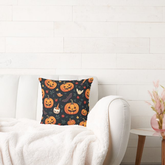 Halloween Pattern Cushion - Spooky & Fun Decor (Couch)