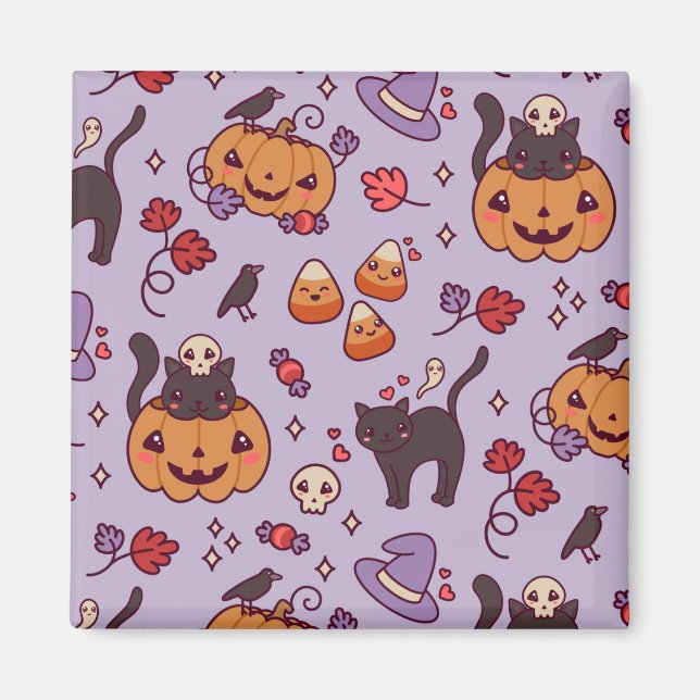 Halloween pattern decoration coffee mug magnet (Front)