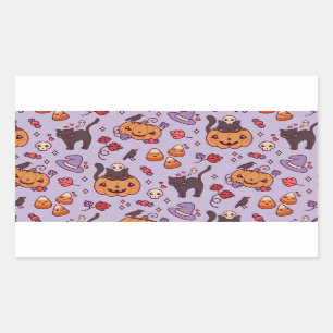 Halloween pattern decoration coffee mug rectangular sticker