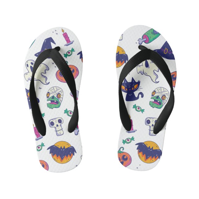 Halloween pattern decoration kid's flip flops (Footbed)