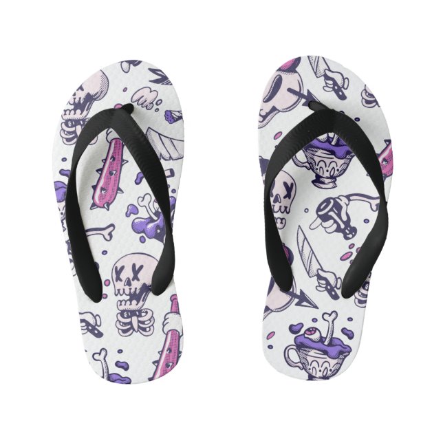 Halloween pattern decoration kid's flip flops (Footbed)