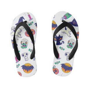 Halloween pattern decoration kid's flip flops