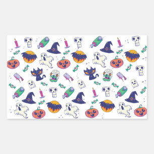 Halloween pattern decoration rectangular sticker