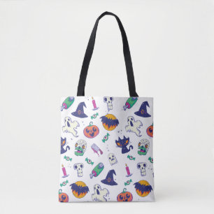 Halloween pattern decoration tote bag