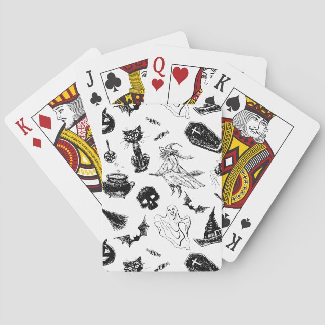 Halloween pattern design playing cards (Back)