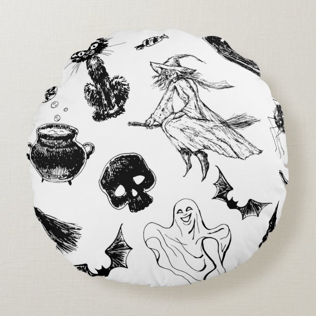 Halloween pattern design round cushion (Front)