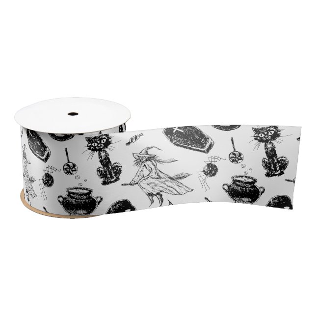 Halloween pattern design satin ribbon (Spool)