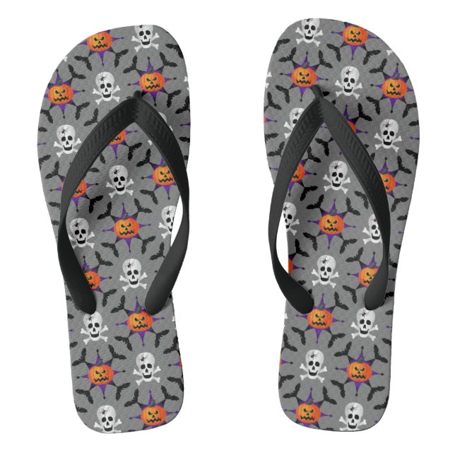Halloween Pattern Flip Flops (Footbed)